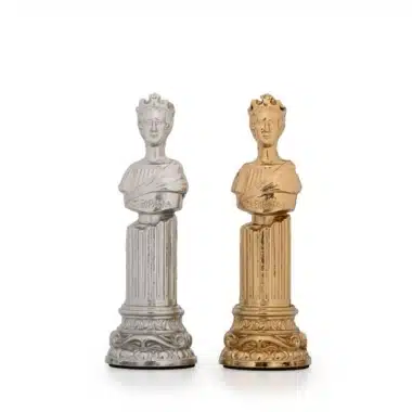 Jeu d'Echecs en Métal Plaqué Or et Argent Colonne Romaine – Image 6