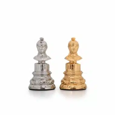 Jeu d'Echecs en Métal Plaqué Or et Argent Colonne Romaine – Image 10