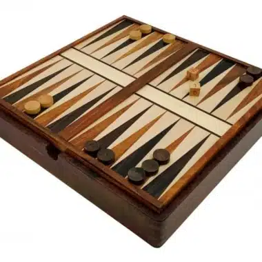 Ensemble Magnétique de Voyage avec Compartiment Rangement en Bois Echecs/Backgammon et Dames – Image 8