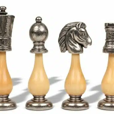 Ensemble Arabic Style VIII Echiquier Rangement et Pièces Echecs Staunton Bois et Métal – Image 7