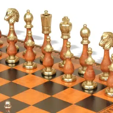Ensemble Arabic Style VIII Echiquier Rangement et Pièces Echecs Staunton Bois et Métal – Image 6
