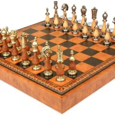 Ensemble Arabic Style VIII Echiquier Rangement et Pièces Echecs Staunton Bois et Métal – Image 4