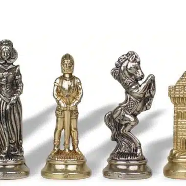 Ensemble Mary Stuart VIII Echiquier avec Rangement et Jeu d'Echecs en Métal – Image 4