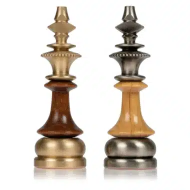 Jeu d'Echecs Stylisé en Bois et Laiton Massif – Image 7