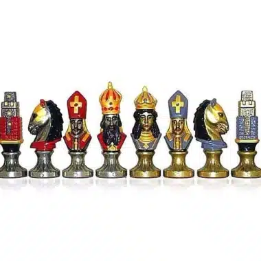 Jeu d'Echecs en Métal Peint à la Main "Moncada"