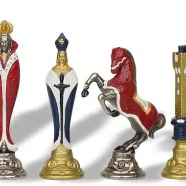 Jeu d'Echecs en Métal Peint à la Main Renaissance