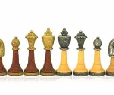 Ensemble Classic III Echiquier en Bois de Rose Doré et dErable & Jeu d'Echecs en Bois et Métal Massif – Image 13