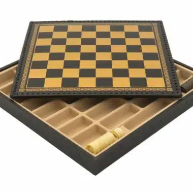 Ensemble Staunton Mix II Echiquier en Similicuir avec Compartiment de Rangement Intégré & Jeu d'Echecs en Métal Massif – Image 19