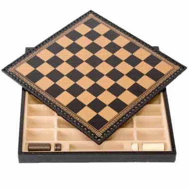 Ensemble Napoleon Echiquier en Similicuir & Jeu d'Echecs en Métal Massif – Image 10