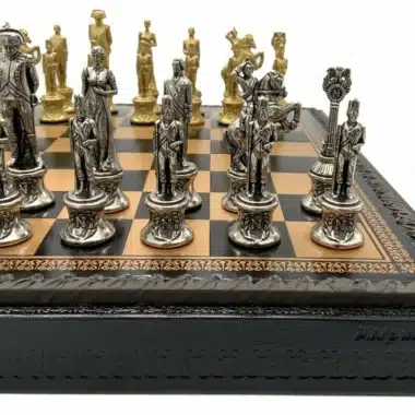 Ensemble Napoleon Echiquier en Similicuir & Jeu d'Echecs en Métal Massif – Image 5