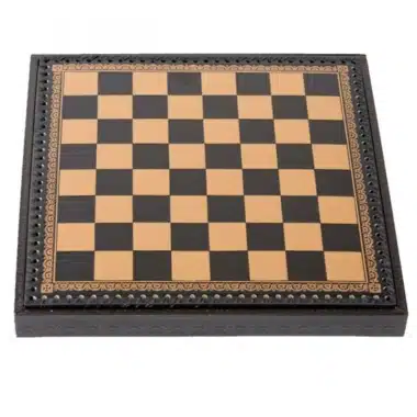 Ensemble Mignon II Echiquier en Similicuir avec Compartiment de Rangement & Jeu d'Echecs en Laiton Massif – Image 7