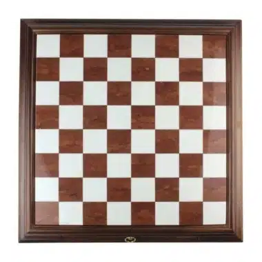 Ensemble Bicolore III Noir et Blanc Echiquier en Bois et Plateau en Albâtre et Pièces d'Echecs en Métal et Bois – Image 4