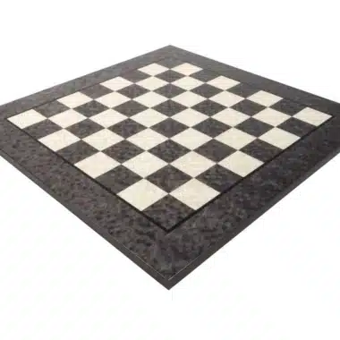 Ensemble Classic Flower 4 Echiquier en Bois d'Erable et de Bruyère et Jeu d'Echecs en Métal Plaqué Or et Argent – Image 8