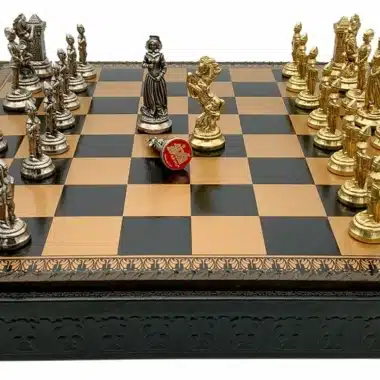 Ensemble Mary Stuart VIII Echiquier avec Rangement et Jeu d'Echecs en Métal – Image 3