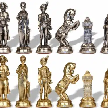 Ensemble Grand Napoléon II Echiquier avec Rangement et Jeu d'Echecs en Métal – Image 10