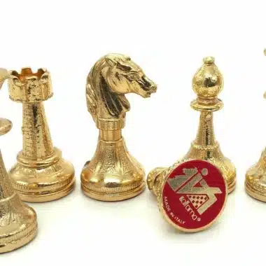 Ensemble Mignon Flower VI Echiquier avec Rangement et Jeu d'Echecs Métal Plaqué Or et Argent – Image 5