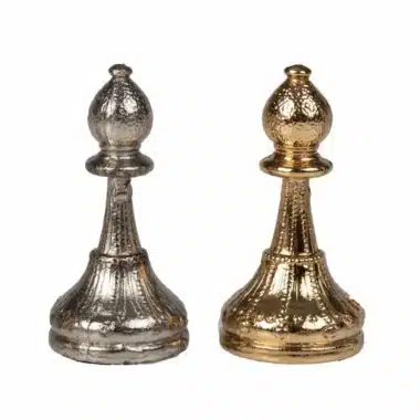 Ensemble Mignon Flower VI Echiquier avec Rangement et Jeu d'Echecs Métal Plaqué Or et Argent – Image 7