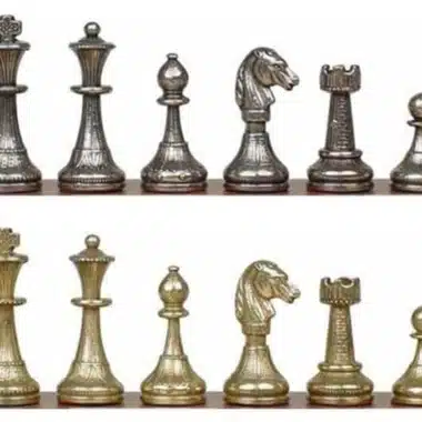 Ensemble Mignon Flower XI Echiquier avec Rangement en Bois de Noyer et Erable et Jeu d'Echecs en Métal – Image 13