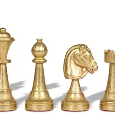 Ensemble Staunton Mix III Echiquier en Bois d'Acajou et Erable avec Compartiment de Rangement & Jeu d'Echecs en Métal Massif – Image 5