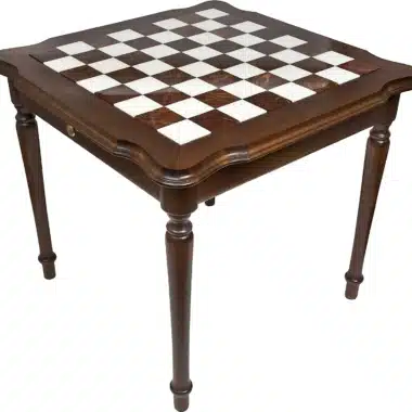 Ensemble Staunton XL IV Table d'Echec en Bois et Marbre de Carrare & Jeu d'Echecs en Bois et – Image 4
