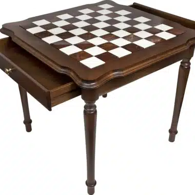 Ensemble Staunton XL IV Table d'Echec en Bois et Marbre de Carrare & Jeu d'Echecs en Bois et – Image 5