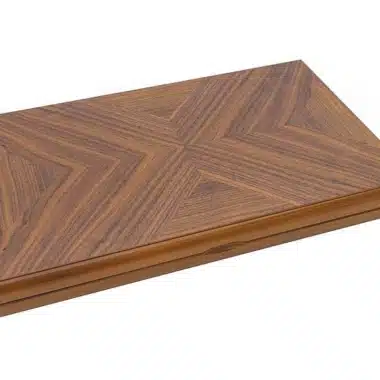 Backgammon York de Luxe fermé, coffret en bois à motif marqueterie géométrique