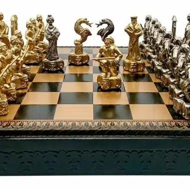 Ensemble Samourai II Echiquier Boîtier de Rangement et Jeu d'Echecs en Métal – Image 3