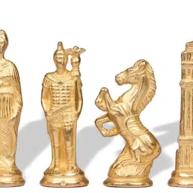 Romains vs Barbares V Echiquier avec Deux Tiroirs de Rangement et Jeu d'Echecs en Métal – Image 5
