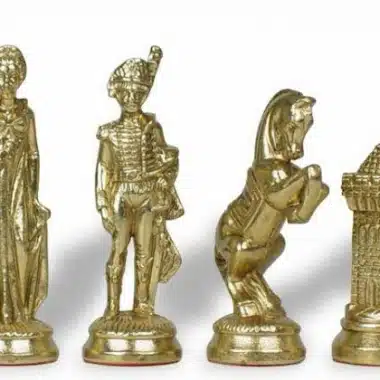 Ensemble Grand Napoléon IV Echiquier en Bois Original et Jeu d'Echecs en Métal – Image 11
