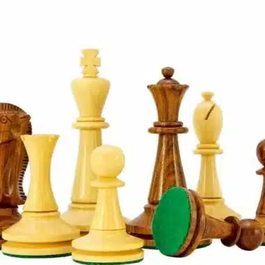 Ensemble Blackmore Echiquier en Bois de Noyer et d'Erable & Jeu d'Echecs en Bois de Rose Doré – Image 5