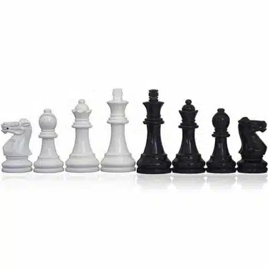 Ensemble Jeu d'Echec Bicolore Noir et Blanc Moderne en Bois Laqué – Image 8