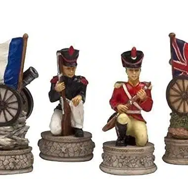 Ensemble Bataille de Waterloo 1 Echiquier en Bois et en Marbre et Jeu d'Echecs Peint à la Main – Image 9