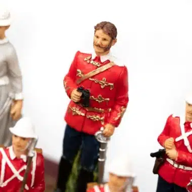 Ensemble Guerre Anglo-Zouloue II Echiquier en Similicuir avec Rangement et Jeu d'Echecs en Résine Peint à la Main – Image 5