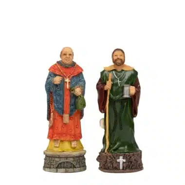 Ensemble Robin des Bois Echiquier en Similicuir & Jeu d'Echecs en Résine Peint à la Main – Image 16