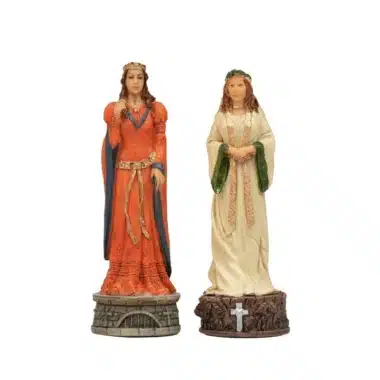 Ensemble Robin des Bois II Echiquier en Bois d'Erable et de Bruyère & Jeu d'Echecs en Résine Peint à la Main – Image 12