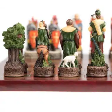 Ensemble Robin des Bois Echiquier en Similicuir & Jeu d'Echecs en Résine Peint à la Main – Image 5