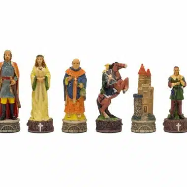 Ensemble Robin des Bois II Echiquier en Bois d'Erable et de Bruyère & Jeu d'Echecs en Résine Peint à la Main – Image 8