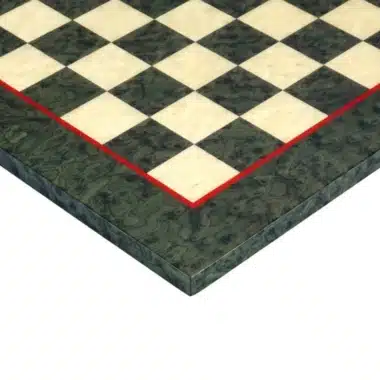 Ensemble Napoléon III Haut de Gamme Echiquier en Bois d'Erable Vert Marbré Brillant et Jeu d'Echecs en Métal Peint à la Main – Image 4