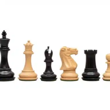 Jeu d'échecs Windsor en bois d'ébène, série complète alignée
