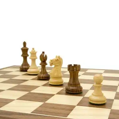 Ensemble Fierce Knight Brun Echiquier en Bois de Noyer et d'Erable, Jeu d'Echecs en Bois de rose et Coffret de Rangement en Bois de Buis – Image 5