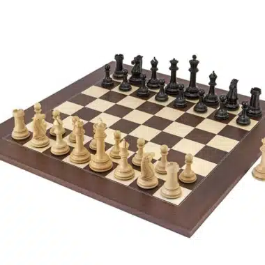 Ensemble Parthenon II Echiquier en Bois de Rose et Erable & Jeu d'Echecs en Bois d'Ebène