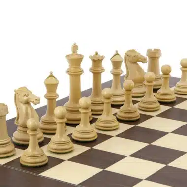 Ensemble Parthenon II Echiquier en Bois de Rose et Erable & Jeu d'Echecs en Bois d'Ebène – Image 3