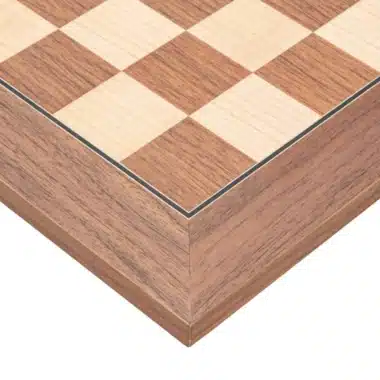 Ensemble Art Deco II Echiquier en Bois d'Erable et de Noyer et Jeu d'Echecs en Bois de Rose Doré – Image 7