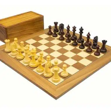 Ensemble Sheffield I complet avec échiquier en noyer et coffret de rangement