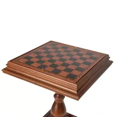 Table d'échecs Empire Lounge vue du dessus montrant l'échiquier en détail