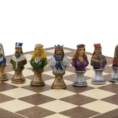Jeu d'Echecs en Résine Peint à la Main"Buste Médiéval"