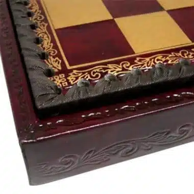 Ensemble Staunton Mix V Echiquier Rouge avec Rangement et Jeu d'Echecs en Métal – Image 12