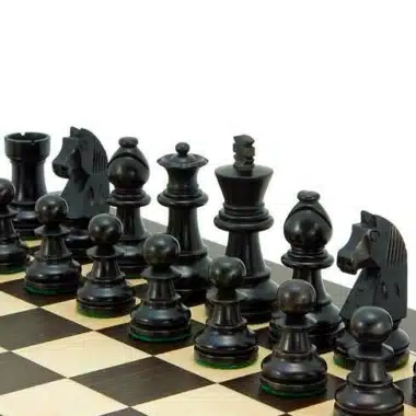 Ensemble "Classic Wenge" Echiquier en Wenge et Erable & Jeu d'Echecs en Buis Ebonisé