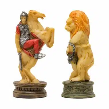 Jeu d'Echecs en Résine "Romains vs Gladiateurs"