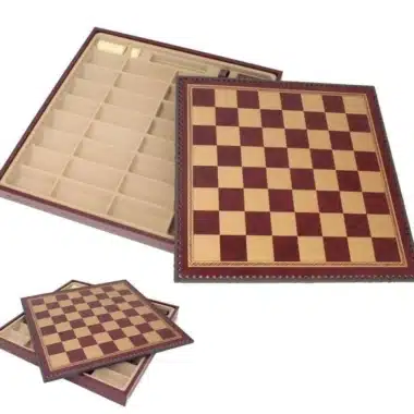 Ensemble Samourai Echiquier Coffret de rangement en Similicuir et Jeu d'Echecs en Résine Peint à la Main – Image 12